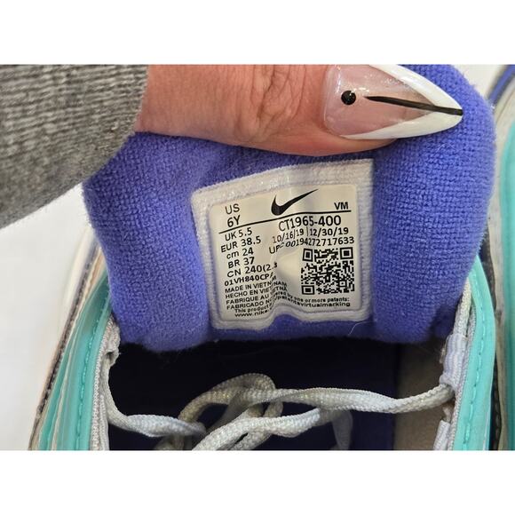 Nike Air Max 97 Youth 6Y Aura Sapphire Aurora Green Shoes CT1965-400 - Picture 6 of 8